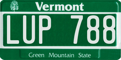 VT license plate LUP788