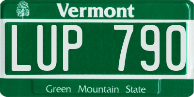 VT license plate LUP790