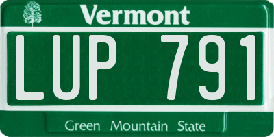 VT license plate LUP791