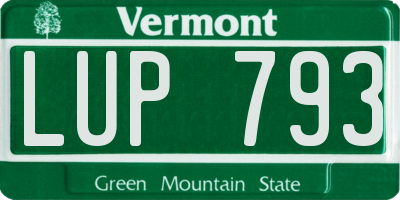 VT license plate LUP793