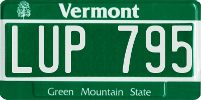 VT license plate LUP795