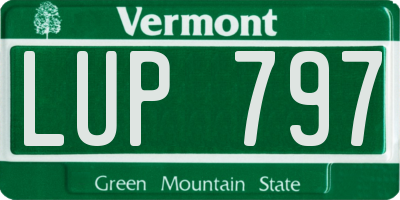 VT license plate LUP797