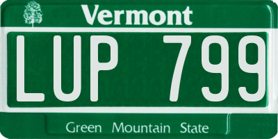 VT license plate LUP799