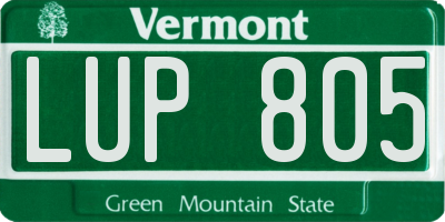 VT license plate LUP805