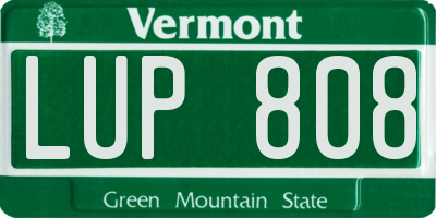 VT license plate LUP808