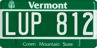 VT license plate LUP812