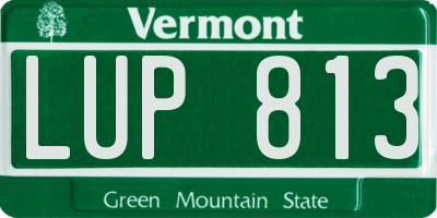 VT license plate LUP813