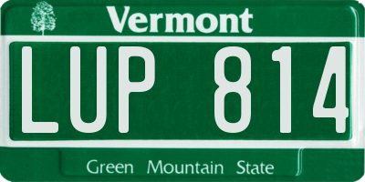 VT license plate LUP814
