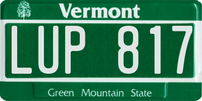 VT license plate LUP817