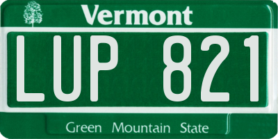 VT license plate LUP821