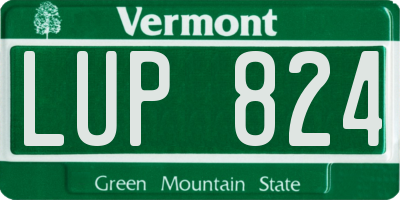 VT license plate LUP824