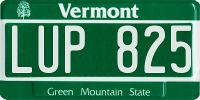 VT license plate LUP825