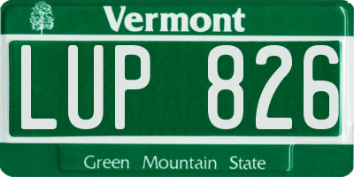 VT license plate LUP826
