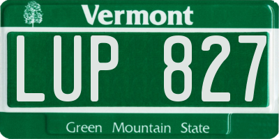 VT license plate LUP827