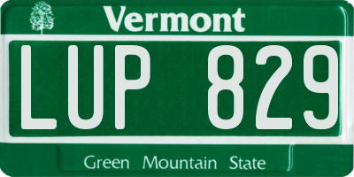 VT license plate LUP829