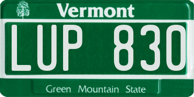 VT license plate LUP830