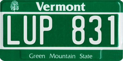 VT license plate LUP831