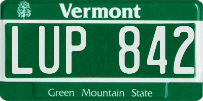 VT license plate LUP842