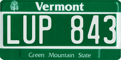 VT license plate LUP843
