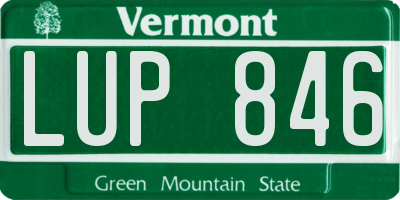 VT license plate LUP846