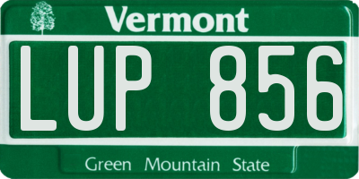 VT license plate LUP856