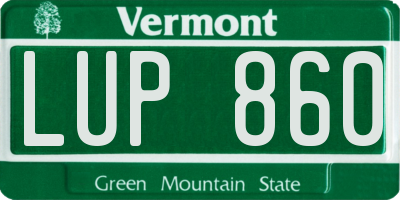 VT license plate LUP860