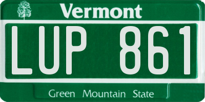 VT license plate LUP861