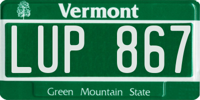 VT license plate LUP867
