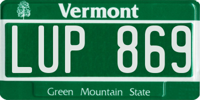 VT license plate LUP869