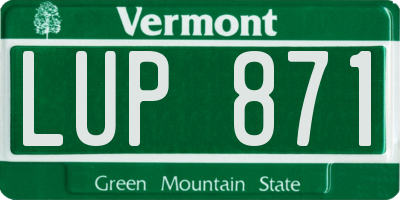 VT license plate LUP871