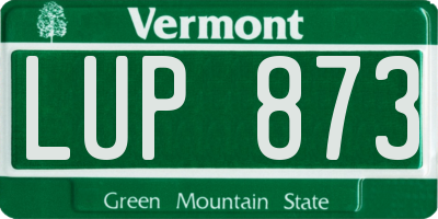 VT license plate LUP873