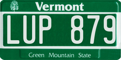 VT license plate LUP879