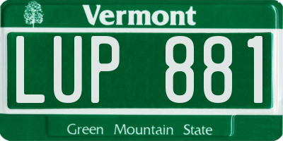 VT license plate LUP881
