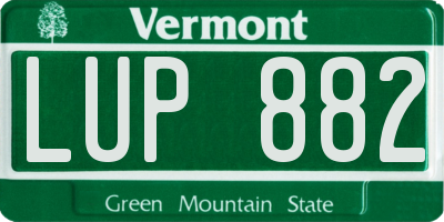 VT license plate LUP882