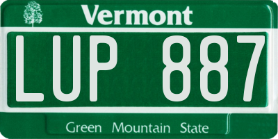 VT license plate LUP887