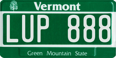 VT license plate LUP888