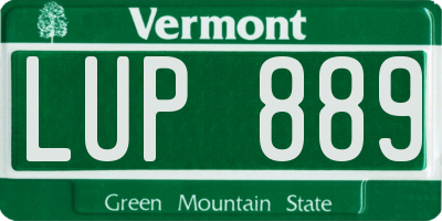 VT license plate LUP889