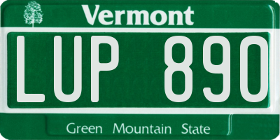 VT license plate LUP890
