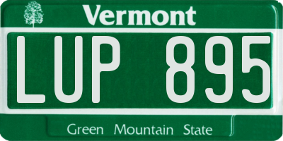 VT license plate LUP895