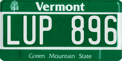 VT license plate LUP896