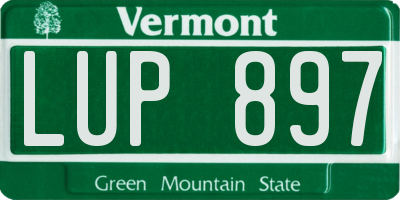VT license plate LUP897