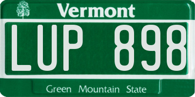 VT license plate LUP898