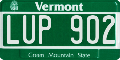 VT license plate LUP902