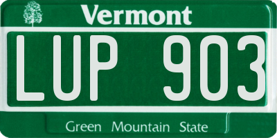 VT license plate LUP903