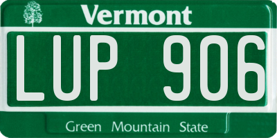 VT license plate LUP906