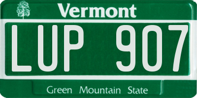 VT license plate LUP907