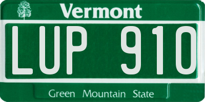 VT license plate LUP910