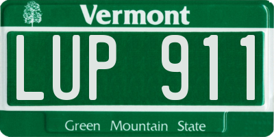VT license plate LUP911