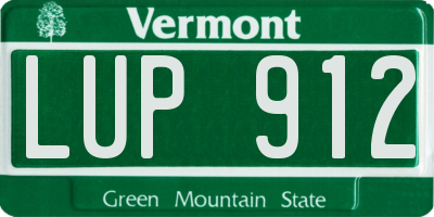 VT license plate LUP912