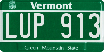 VT license plate LUP913